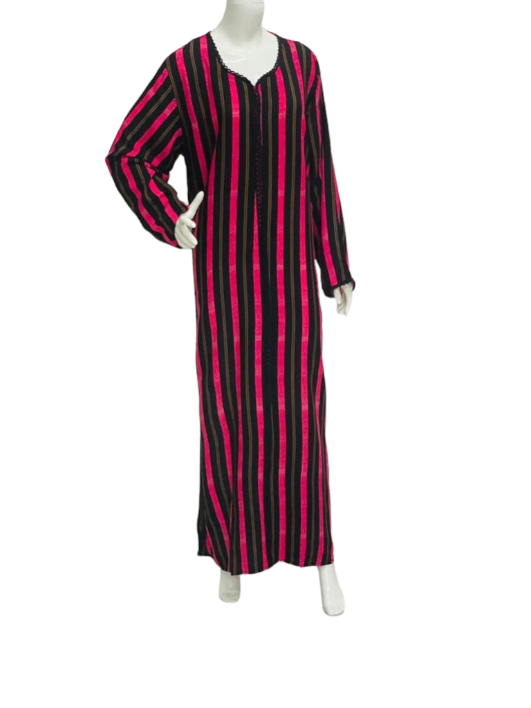 Pink Stripes - Long Sleeve maxi dress