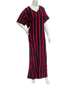 Pink Stripes - Short Sleeve maxi dress