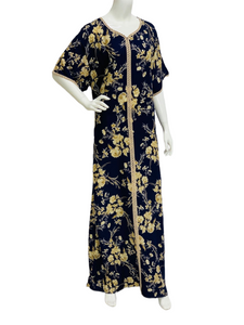 The Gold N Blue - Short Sleeve maxi dress