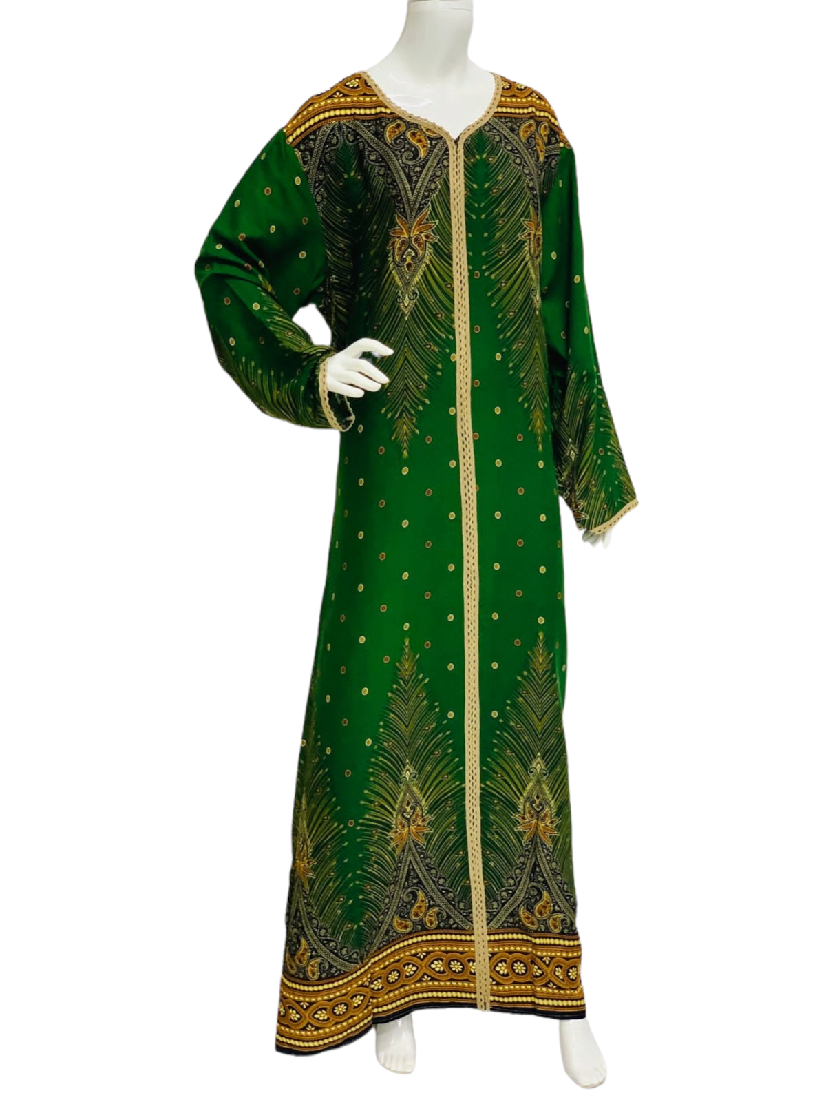 Peacock Green - Long Sleeve maxi dress