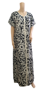 Load image into Gallery viewer, Black Swirl - Short Sleeve maxi dress
