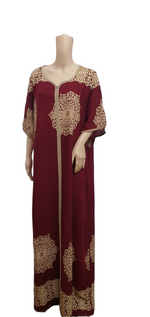 Load image into Gallery viewer, Moroccan Maroon - Short Sleeve maxi dress
