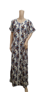 Load image into Gallery viewer, White and Brown - Short Sleeve maxi dress
