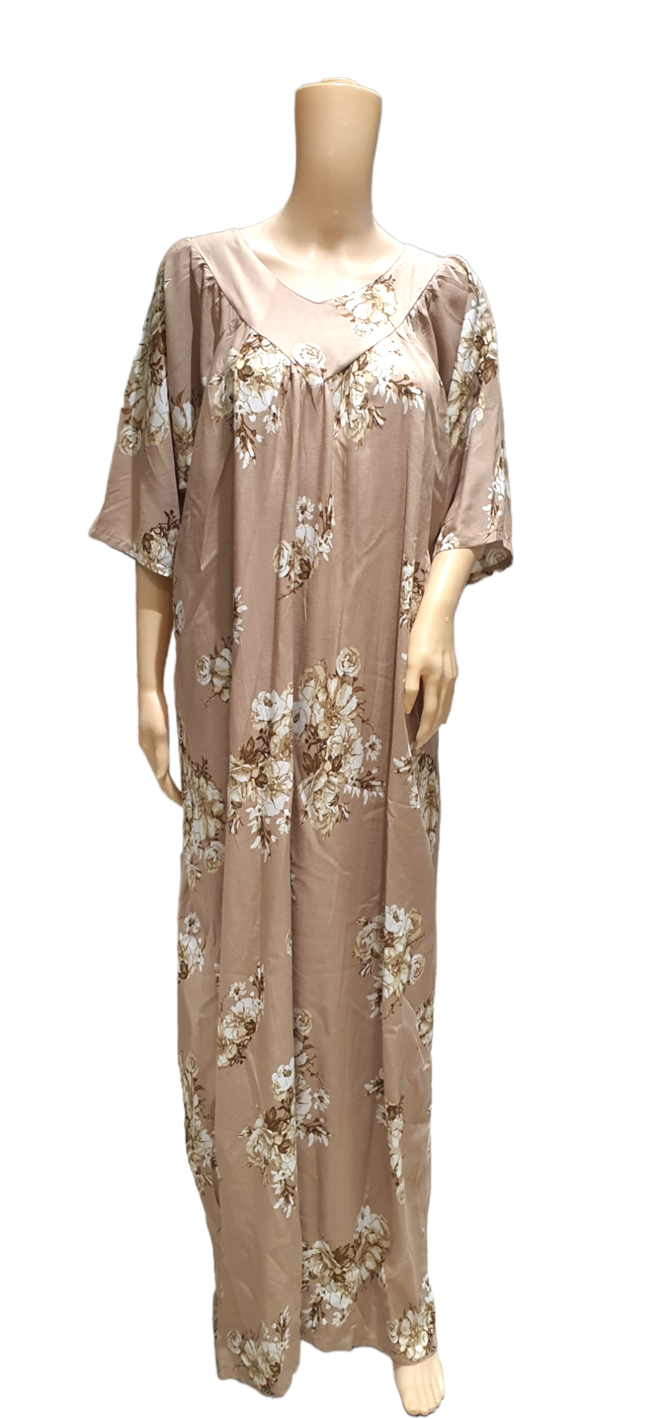 Gorgeus Beige - Short sleeve OVERSIZED maxi dress