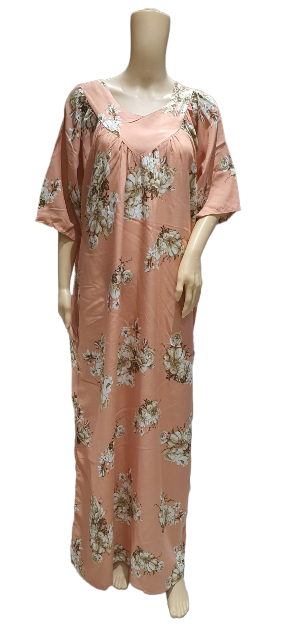 Gorgeus Peach - Short sleeve OVERSIZED maxi dress