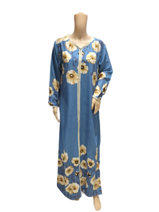 Pleasent Blue - Long Sleeve maxi dress