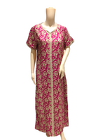 Load image into Gallery viewer, Fuchsia Maze - Short Sleeve maxi dress
