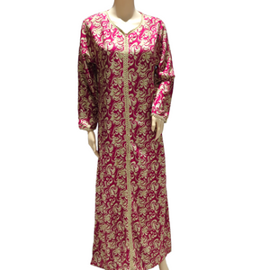 Fuchsia Maze - Long Sleeve maxi dress