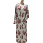 Load image into Gallery viewer, White and Brown Flower - Long Sleeve maxi dress
