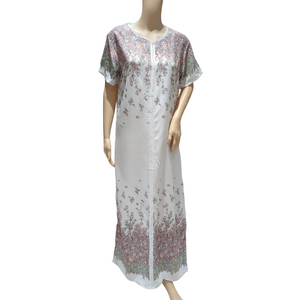 White Vines  - Short Sleeve maxi dress