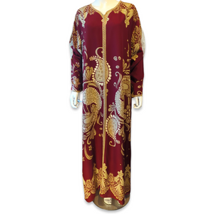 Egyptian Maroon - Long Sleeve maxi dress