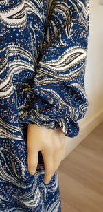 Load image into Gallery viewer, Blue Wave - Long Sleeve maxi dress
