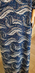 Blue Wave - Long Sleeve maxi dress