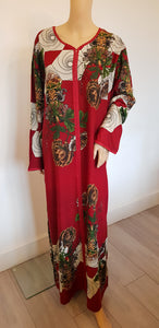 Red Floral - Long Sleeve maxi dress