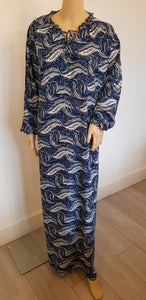 Blue Wave - Long Sleeve maxi dress